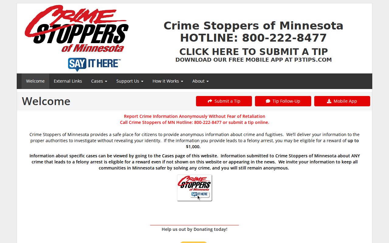 Crime Stoppers tip channels used for Rice County most wanted information